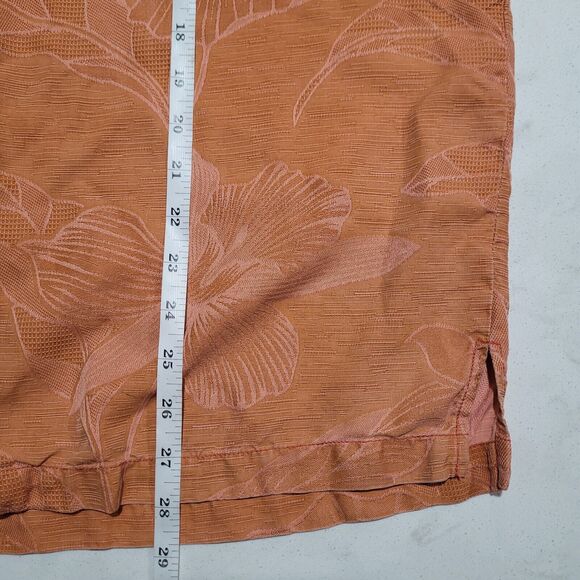 Tommy Bahama Island Zone Relax 100% Silk Burnt Sienna Orange Camp Tropical NWOT - Picture 5 of 11